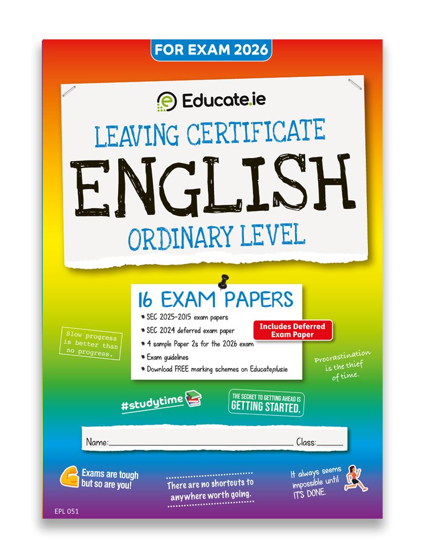 Educate.ie - Exam Papers - Leaving Cert - English - Ordinary Level - Exam 2026 by Educate.ie on Schoolbooks.ie