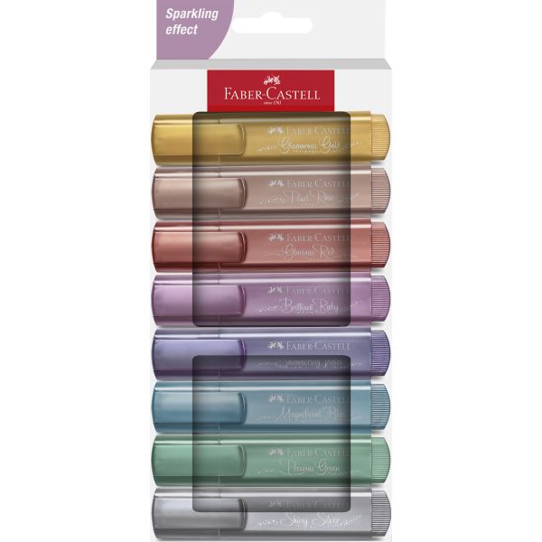 Faber-Castell - Highlighters - Metallic Colours - Box of 8 by Faber-Castell on Schoolbooks.ie