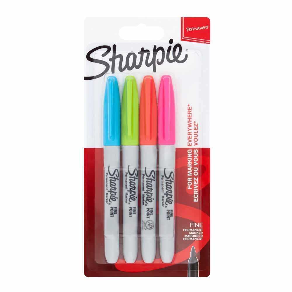 ■ Sharpie - Permanent Markers - Fine Tip - Assorted Pastel Colours - Pack of 4 by Sharpie on Schoolbooks.ie