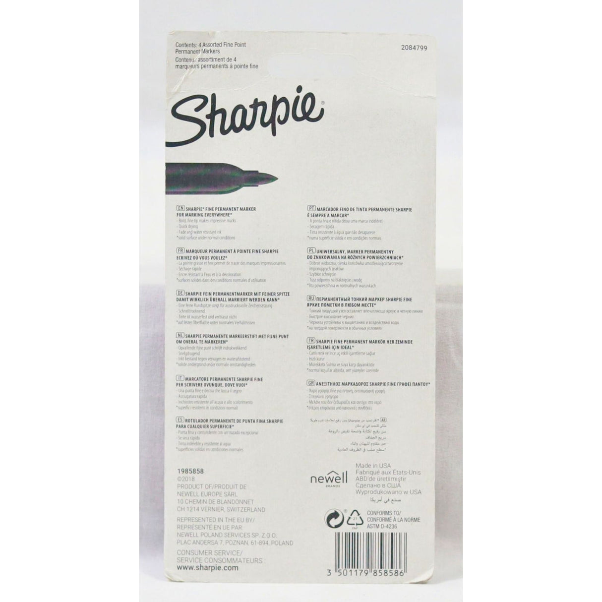 Sharpie - Permanent Markers - Fine Tip - Assorted Bold Colours - Pack of 4 by Sharpie on Schoolbooks.ie