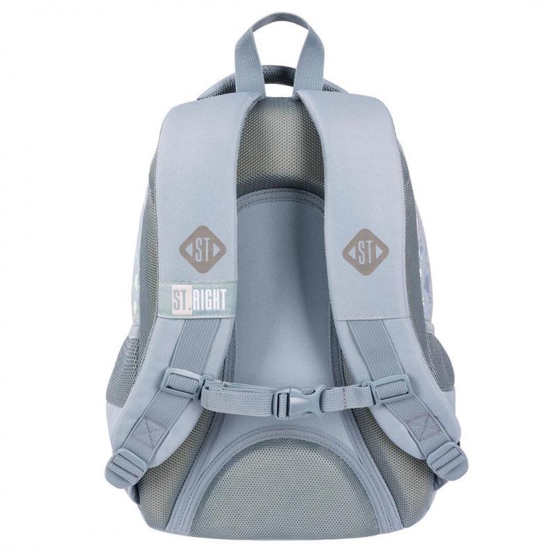 ■ St.Right - Silver Cats - 3 Compartment Backpack - BP26 by St.Right on Schoolbooks.ie