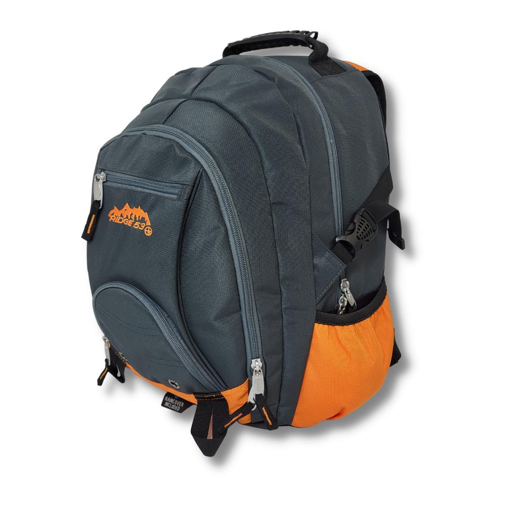 Ridge 53 - Bolton Backpack - Grey and Orange by Ridge 53 on Schoolbooks.ie