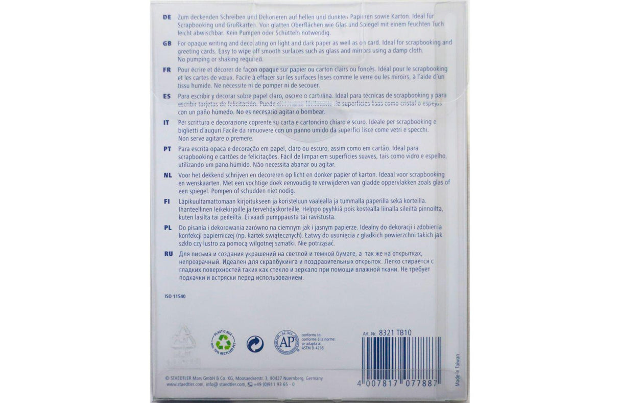 Staedtler - Metallic Brush Pen - Wallet of 10 by Staedtler on Schoolbooks.ie