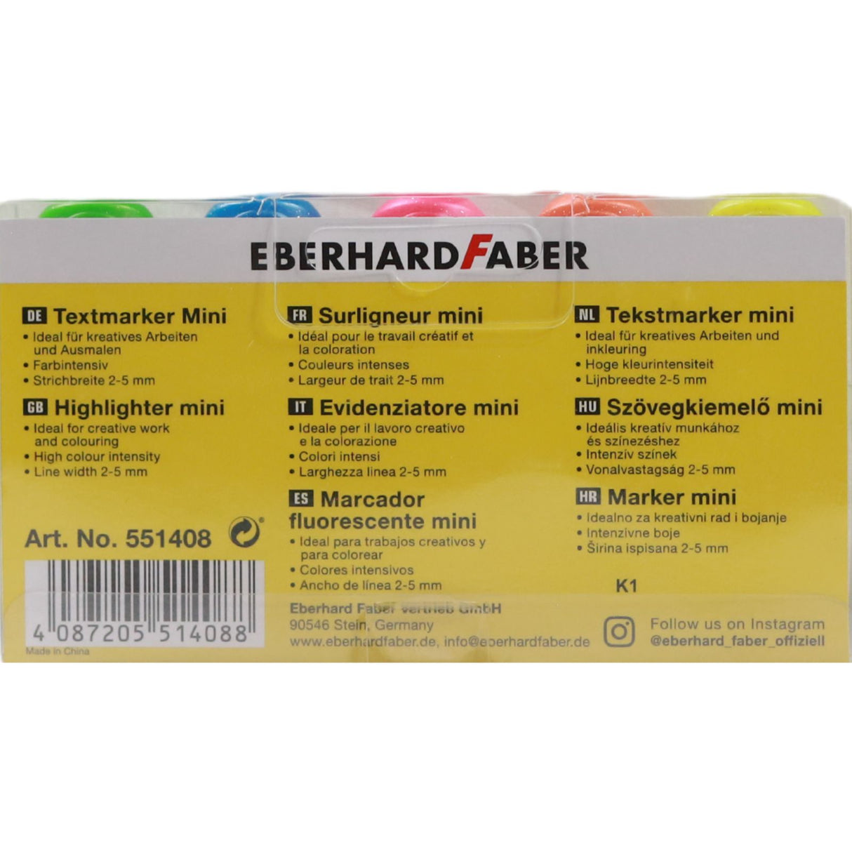 Eberhard Faber - Mini Highlighters - Glitter Neon Set of 5 by Eberhard Faber on Schoolbooks.ie