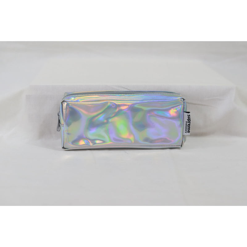 Silver Iridium Double Pencil Case by Supreme Stationery on Schoolbooks.ie
