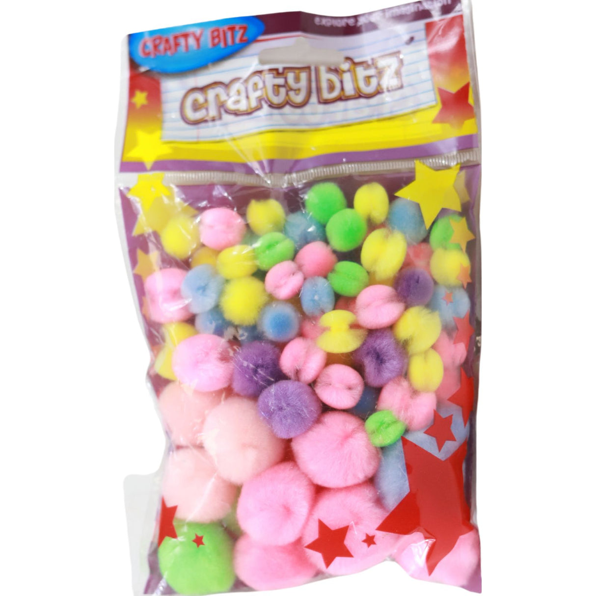 Crafty Bitz - Pom Poms - Pastel - Pack of 70 by Crafty Bitz on Schoolbooks.ie