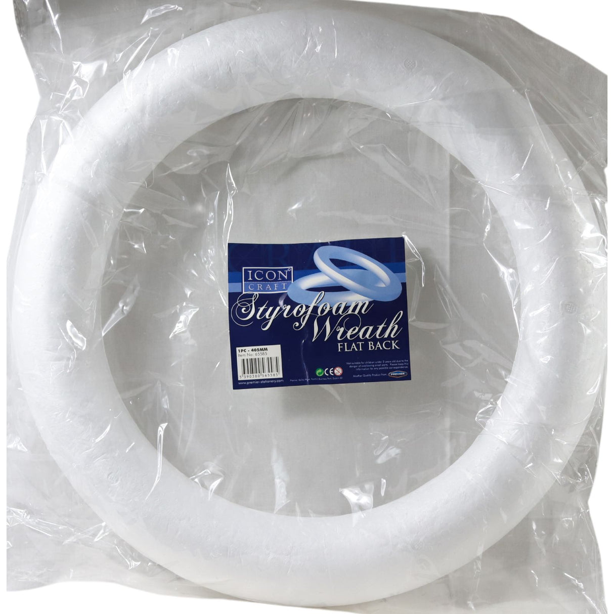 Icon Craft Styrofoam Circle - Flat Wreath - 405mm Diameter by Icon Craft on Schoolbooks.ie