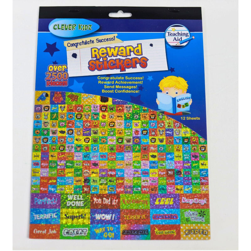 Clever Kidz 12 Sheet 2500+ Deluxe Reward Sticker Pad by Clever Kidz on Schoolbooks.ie