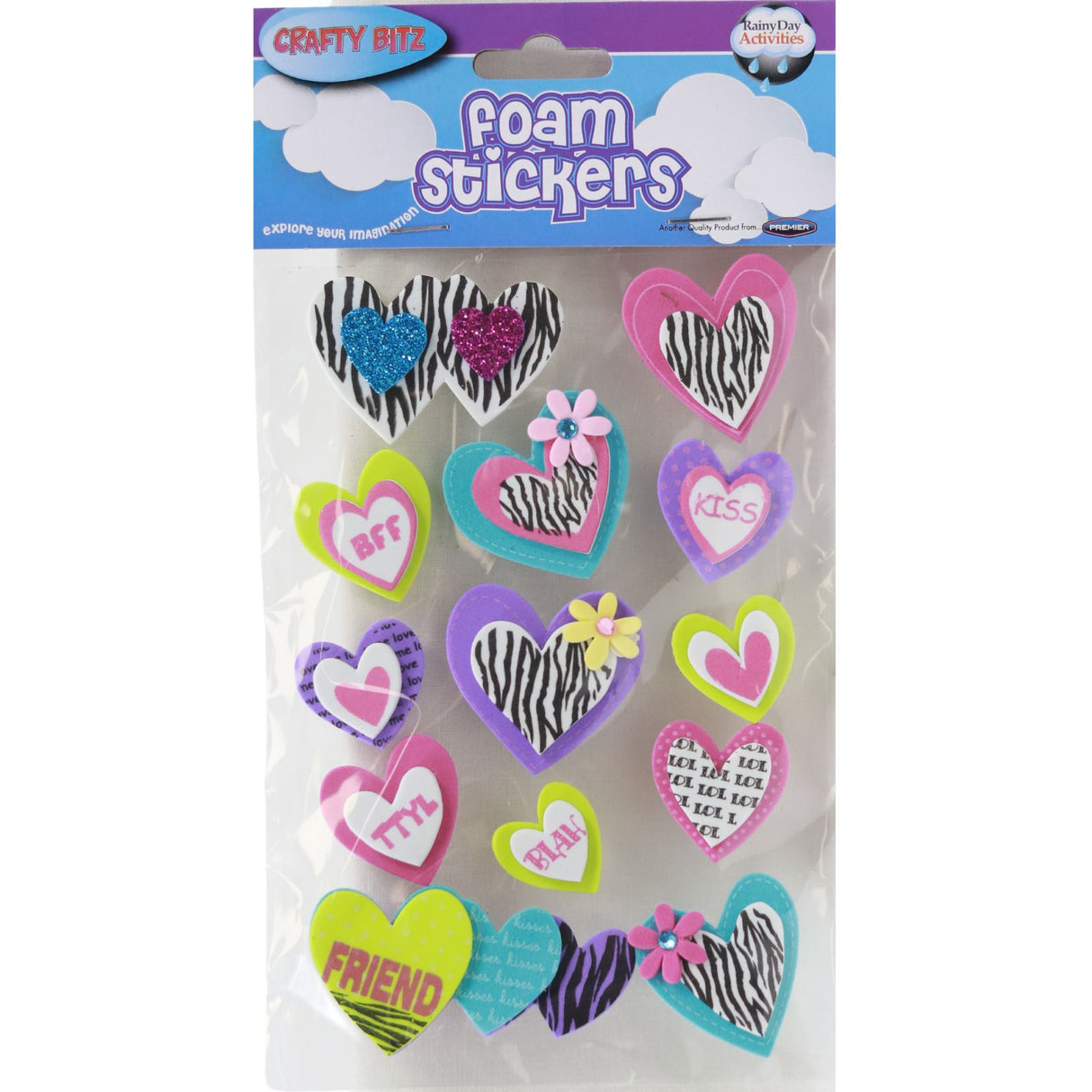 Crafty Bitz 3d Foam Stickers - Hearts by Crafty Bitz on Schoolbooks.ie