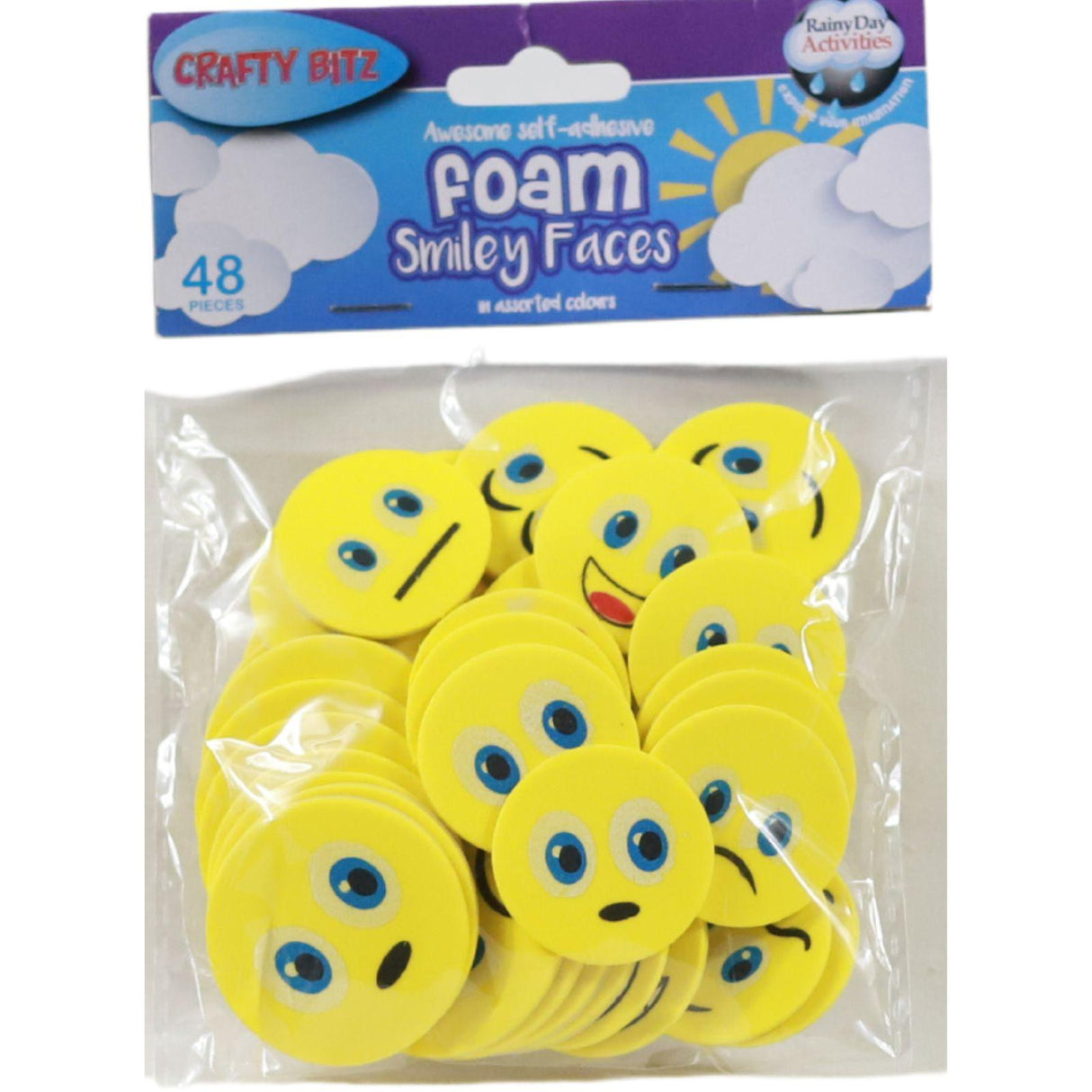Crafty Bitz Foam Stickers - 48 Smiley Stickers by Crafty Bitz on Schoolbooks.ie
