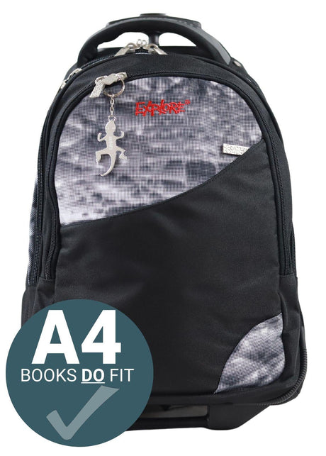 Explore Trolley Backpack - Crystal & Black by Premier on Schoolbooks.ie