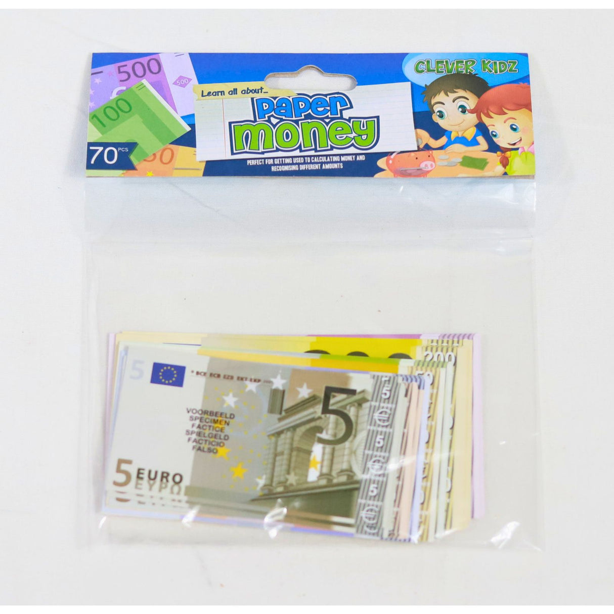 Clever Kidz - Paper Money Set - Euro - 70 Pieces by Clever Kidz on Schoolbooks.ie