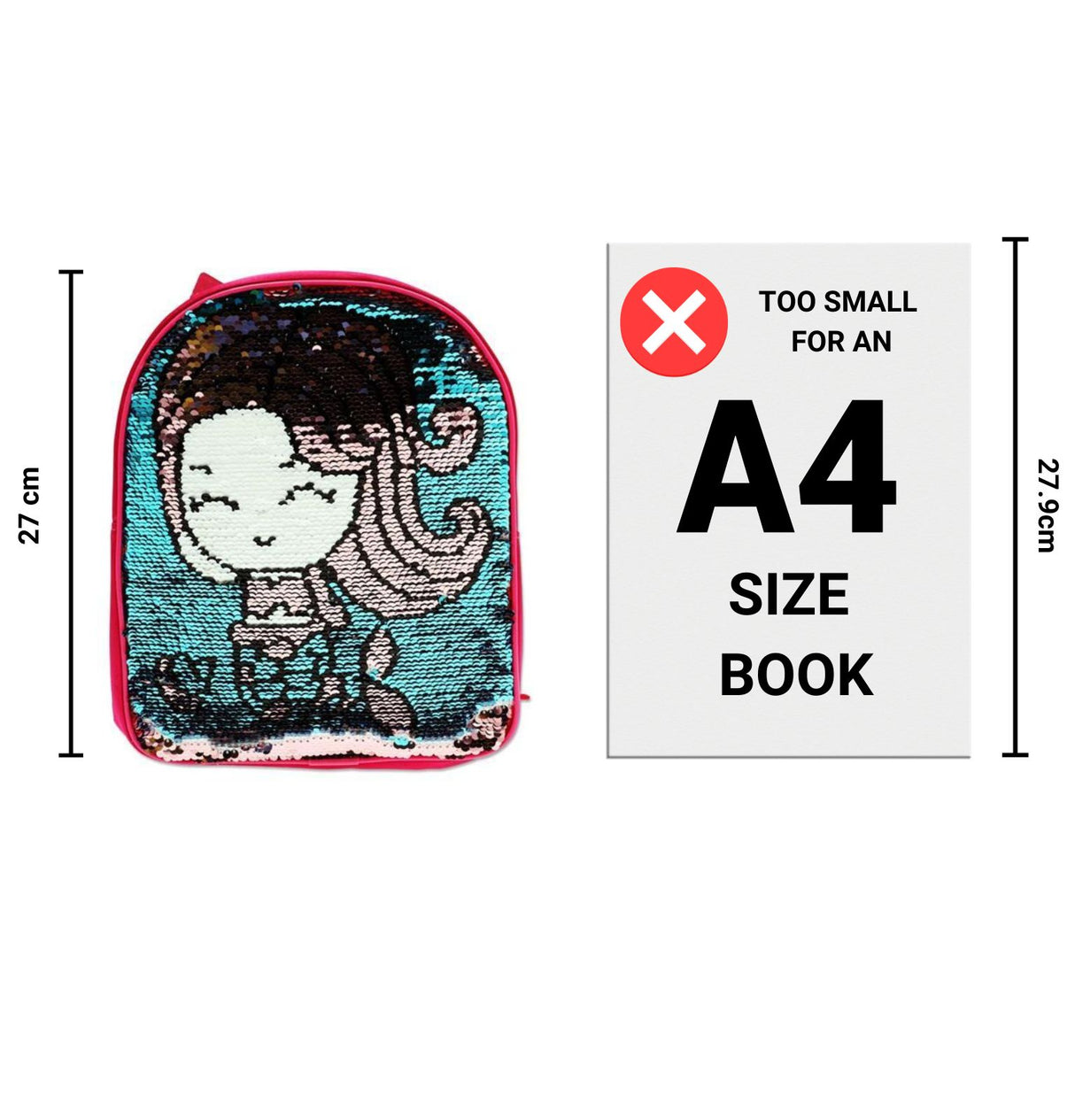 Emotionery Dream Junior Backpack Reversible Sequins - Mermaid by Emotionery on Schoolbooks.ie