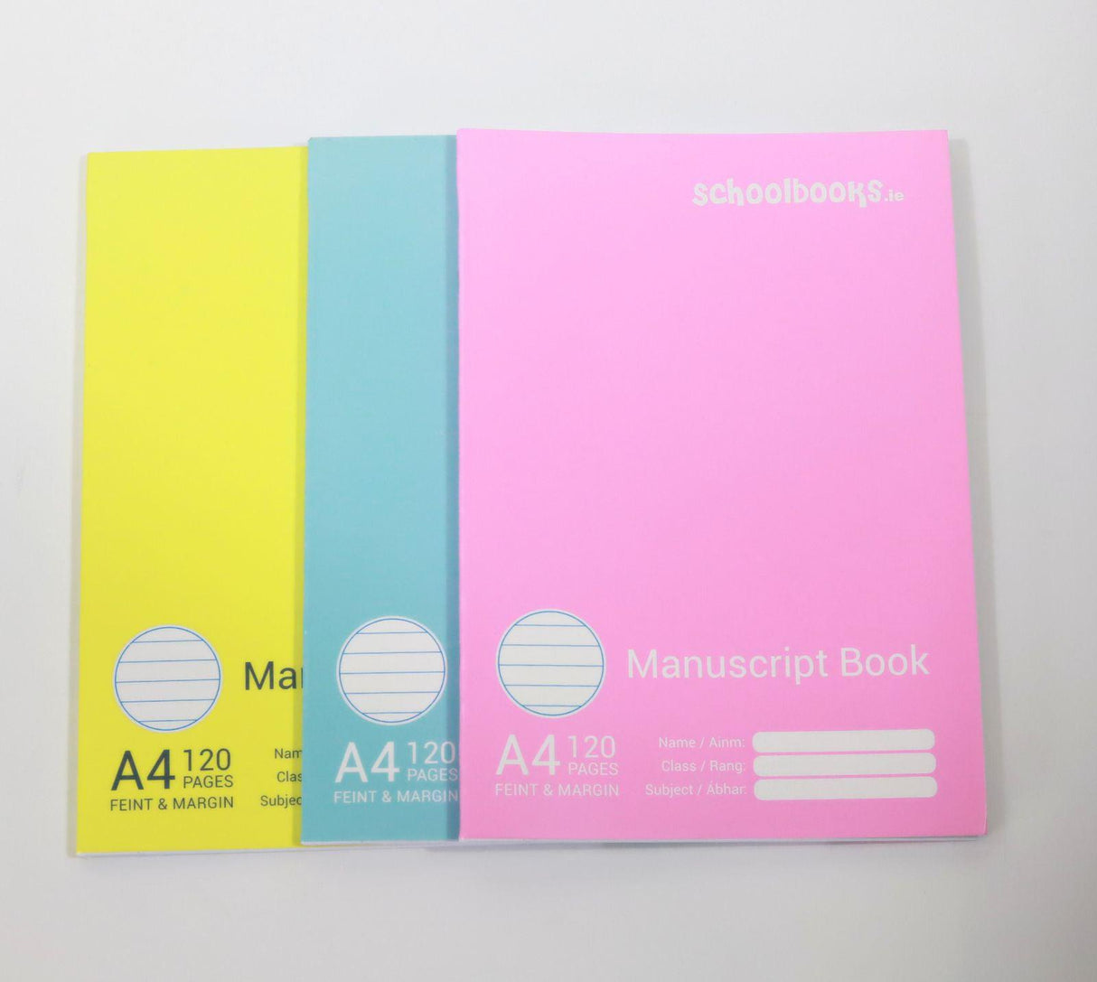 Schoolbooks.ie - A4 Manuscript Book - 120 Page - Pack of 3 - Pastels by Schoolbooks.ie on Schoolbooks.ie