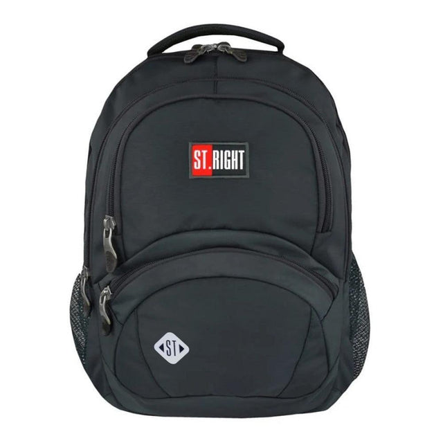 ■ St.Right - Black - 4 Compartment Backpack - BP5 by St.Right on Schoolbooks.ie