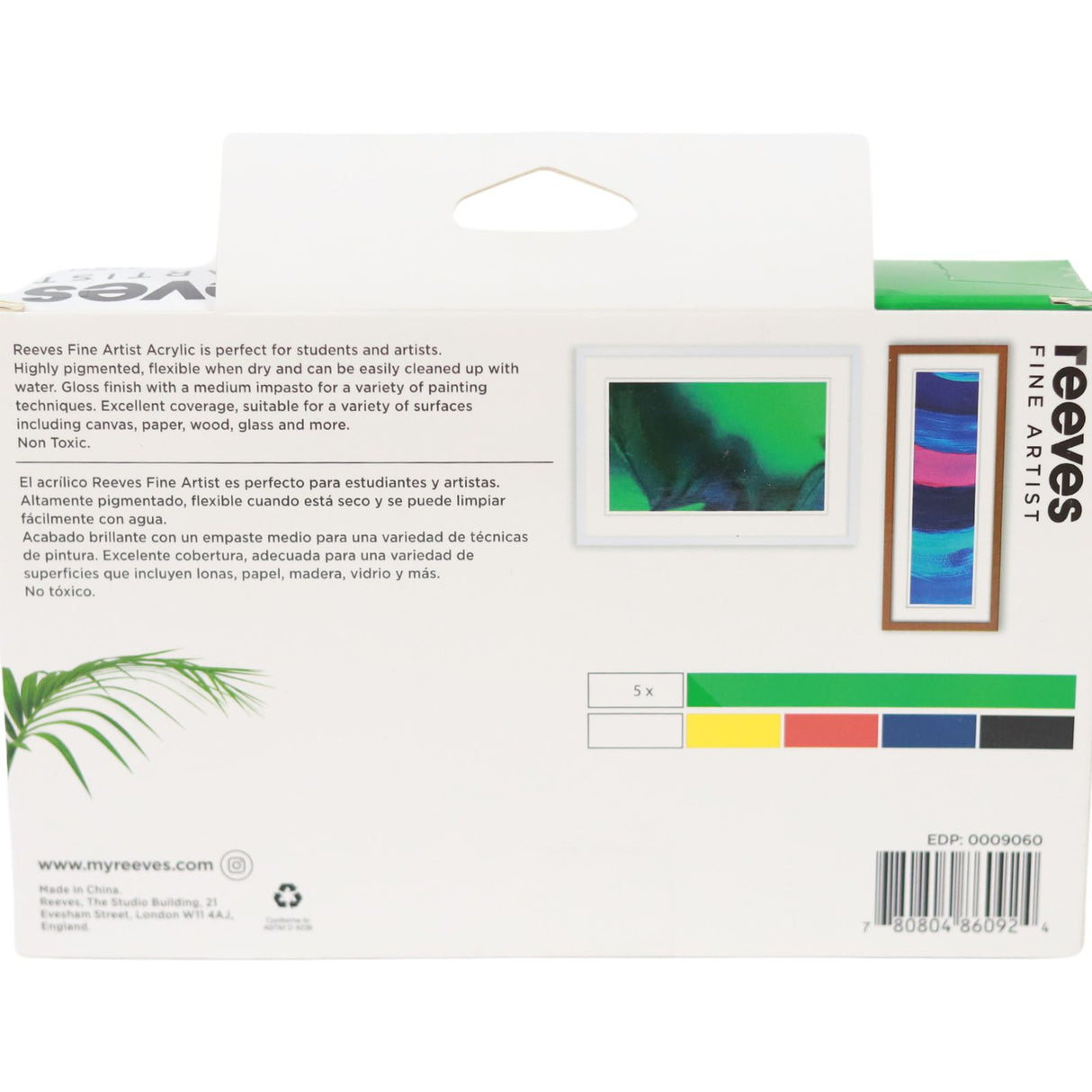 ■ Reeves - Fine Acrylic Tube Set 5 x 75ml by Reeves on Schoolbooks.ie