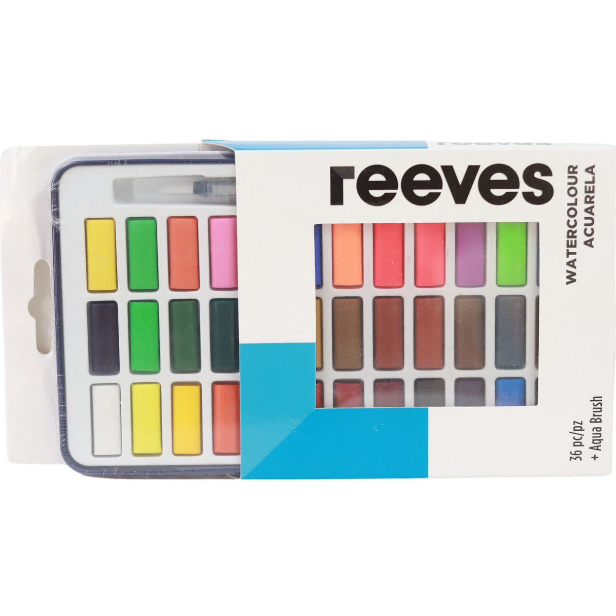 Reeves - Watercolour - 36 Colours plus Water brush - Tin Set by Reeves on Schoolbooks.ie