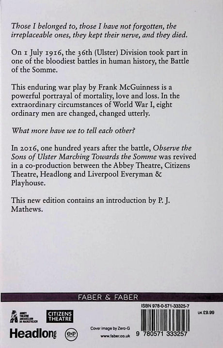 Observe the Sons of Ulster Marching Towards the Somme by Faber & Faber on Schoolbooks.ie