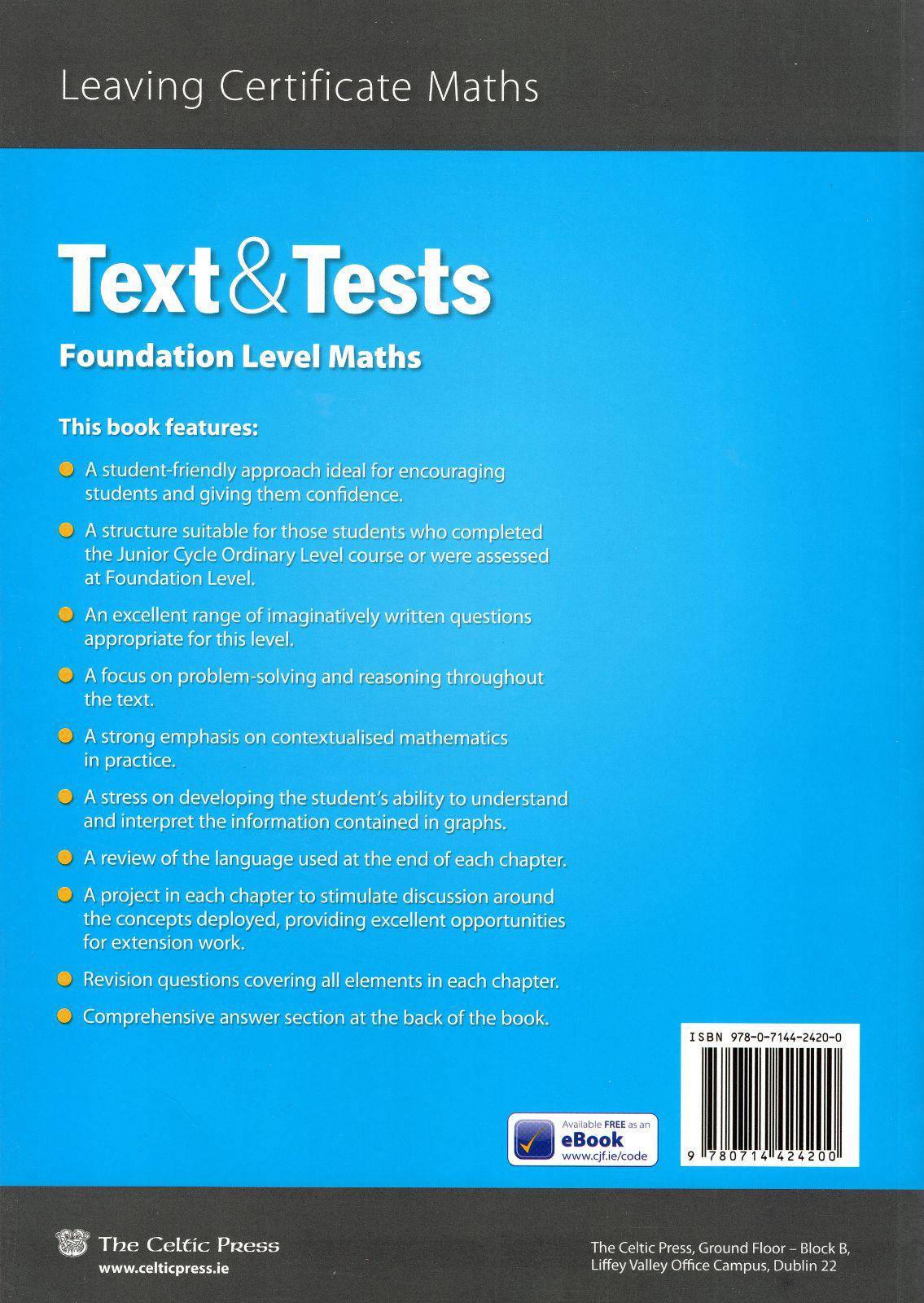 Text & Tests LC Foundation Level by Celtic Press (now part of CJ Fallon) on Schoolbooks.ie