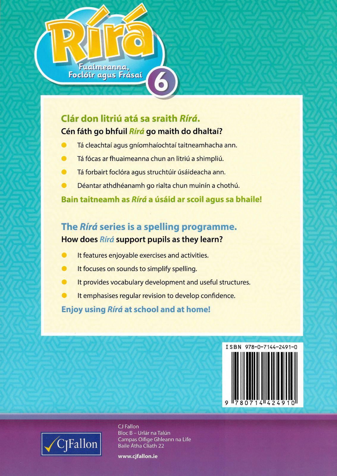 Rírá 6 - Fuaimeanna, Foclóir agus Frásaí by CJ Fallon on Schoolbooks.ie