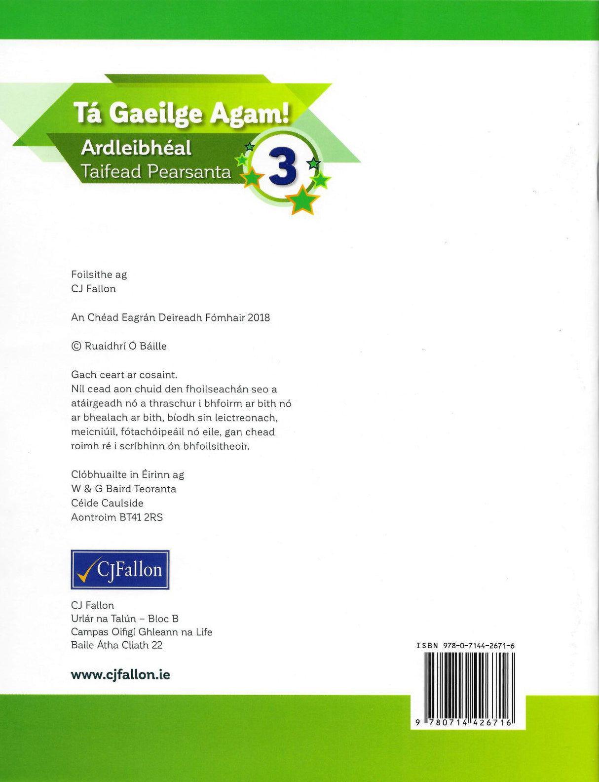 Tá Gaeilge Agam! 3 by CJ Fallon on Schoolbooks.ie
