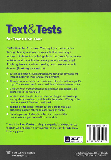 ■ Text and Tests - Transition Year by Celtic Press (now part of CJ Fallon) on Schoolbooks.ie