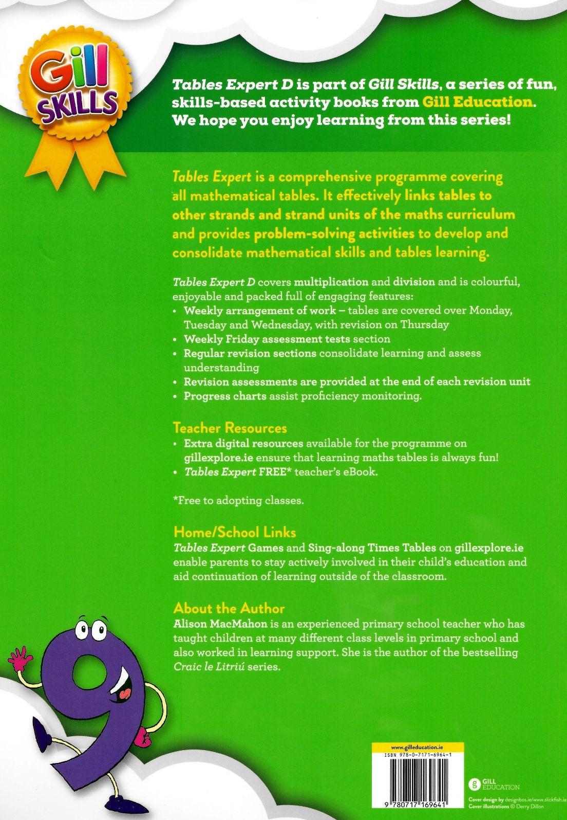 Tables Expert D - 4th Class by Gill Education on Schoolbooks.ie
