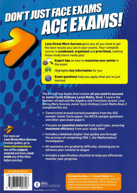 Less Stress More Success - Junior Cycle - Maths - Ordinary Level - Book 1 by Gill Education on Schoolbooks.ie