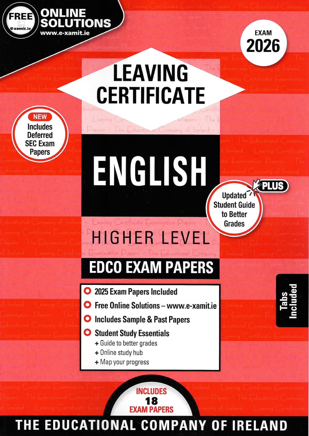 Exam Papers - Leaving Cert - English - Higher Level - Exam 2026 by Edco on Schoolbooks.ie