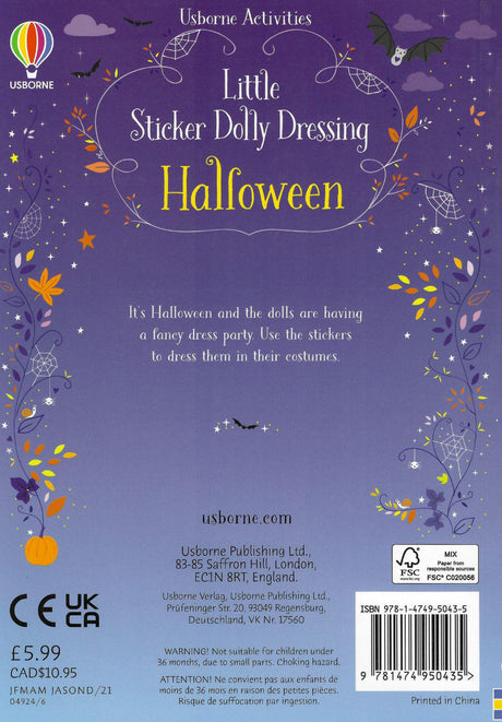Little Sticker Dolly Dressing Halloween by Usborne Publishing Ltd on Schoolbooks.ie