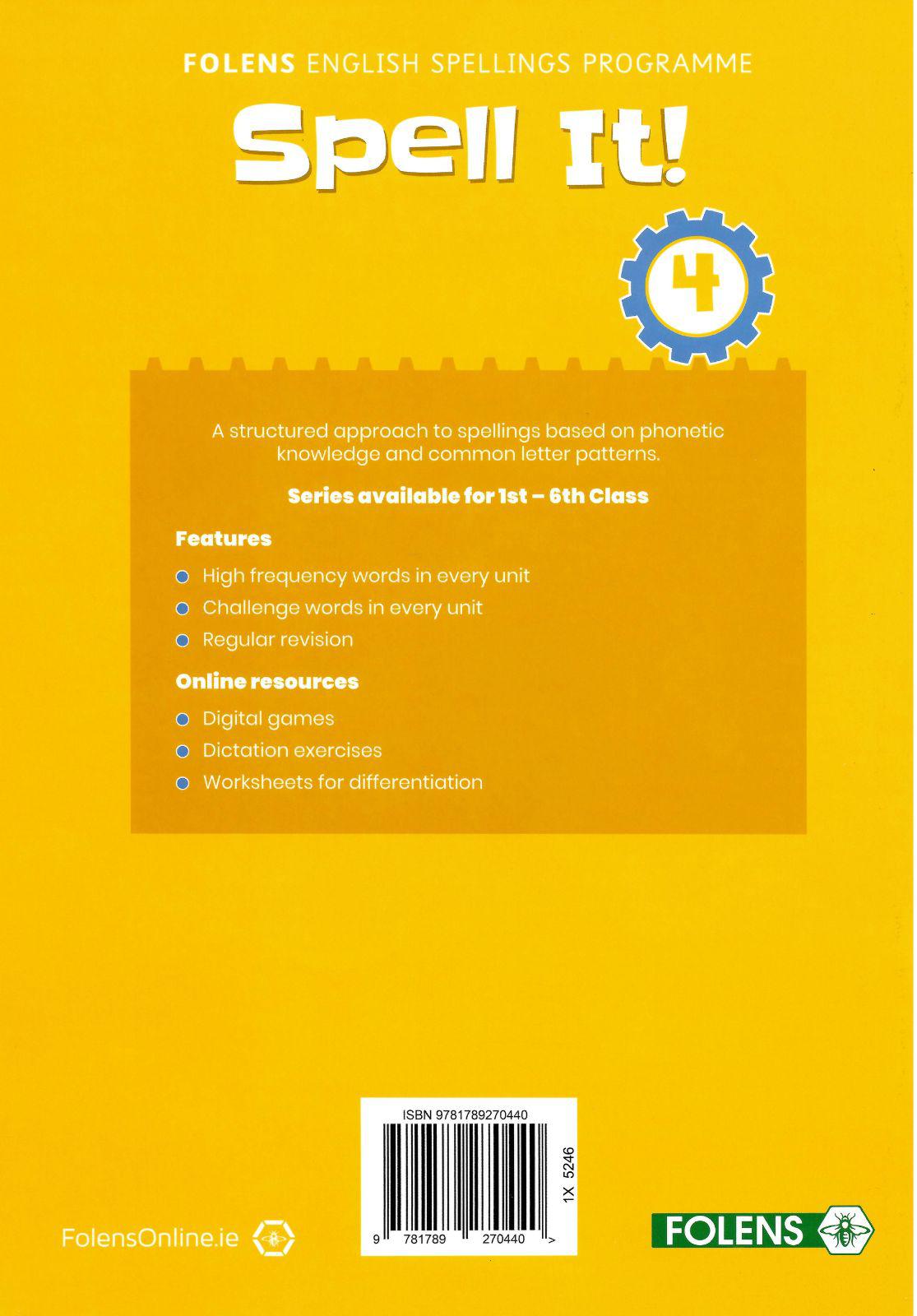 Spell It! 4th Class by Folens on Schoolbooks.ie