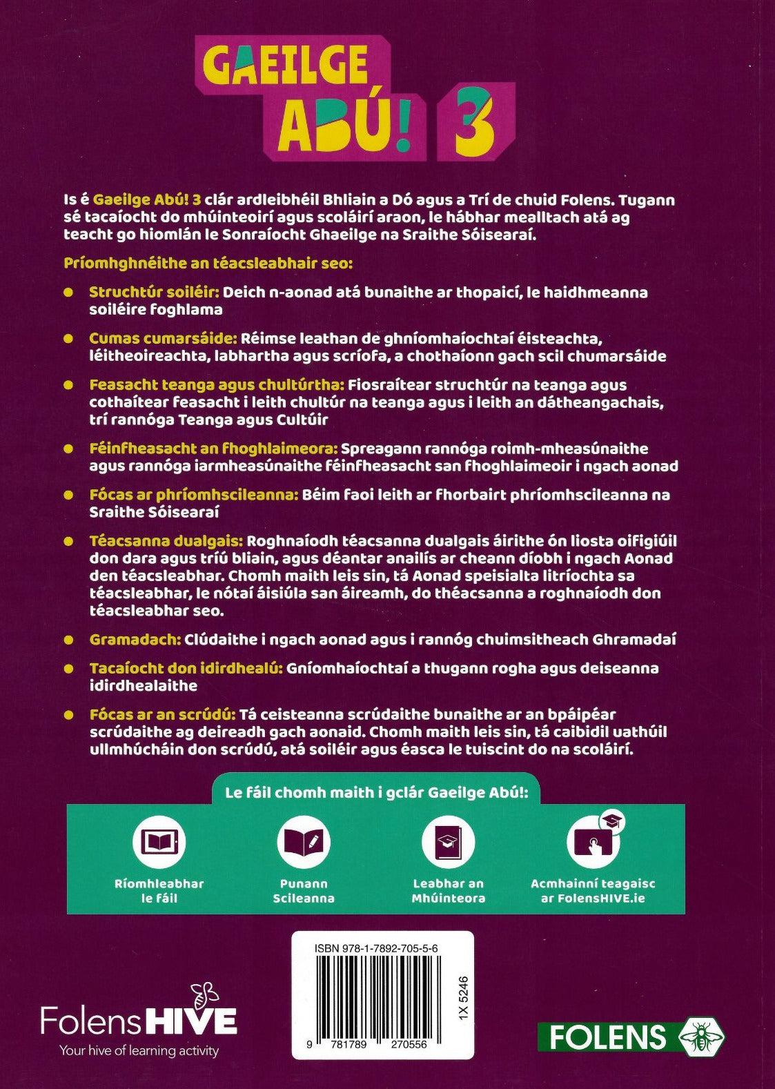 ■ Gaeilge Abú Book 3 - Textbook & Workbook Set by Folens on Schoolbooks.ie