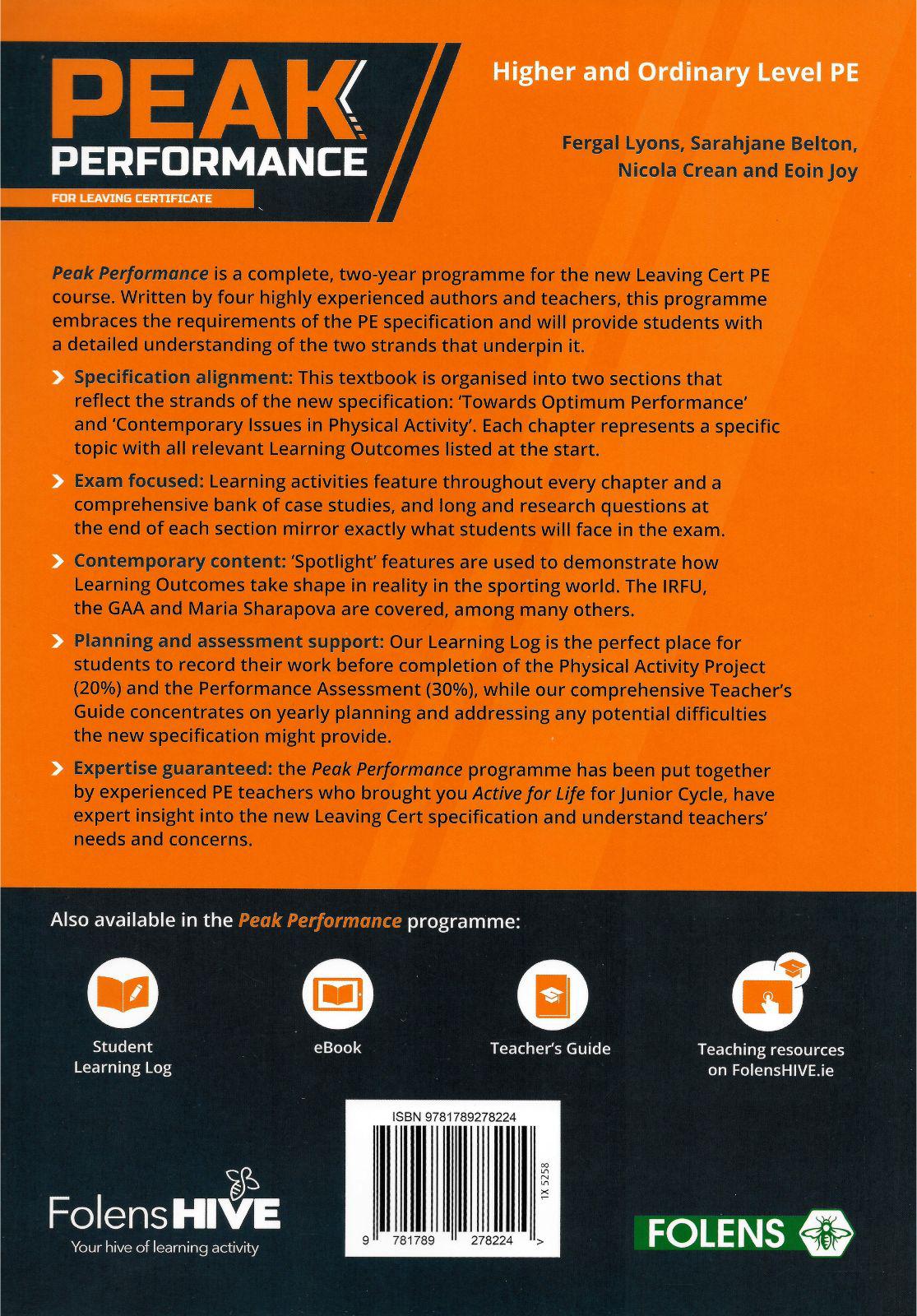 Peak Performance - Textbook & Student Learning Log - Set by Folens on Schoolbooks.ie