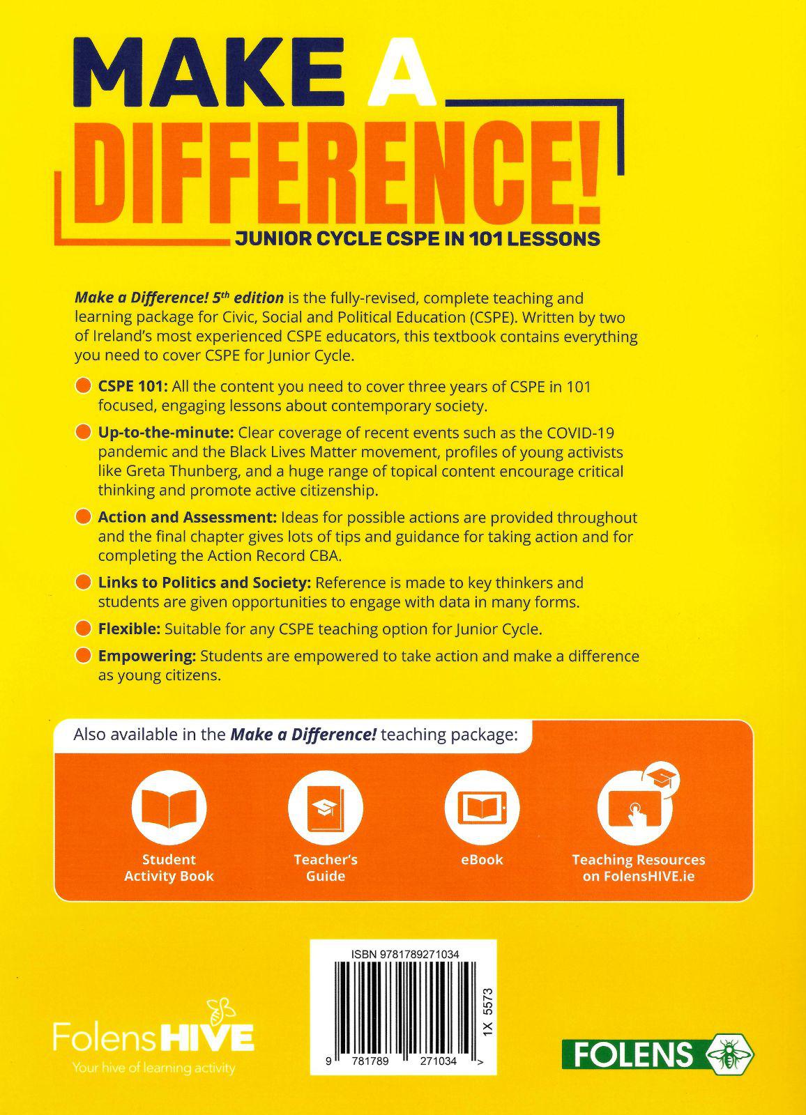 ■ Make a Difference! - Textbook & Workbook Set - 5th / Old Edition (2021) by Folens on Schoolbooks.ie