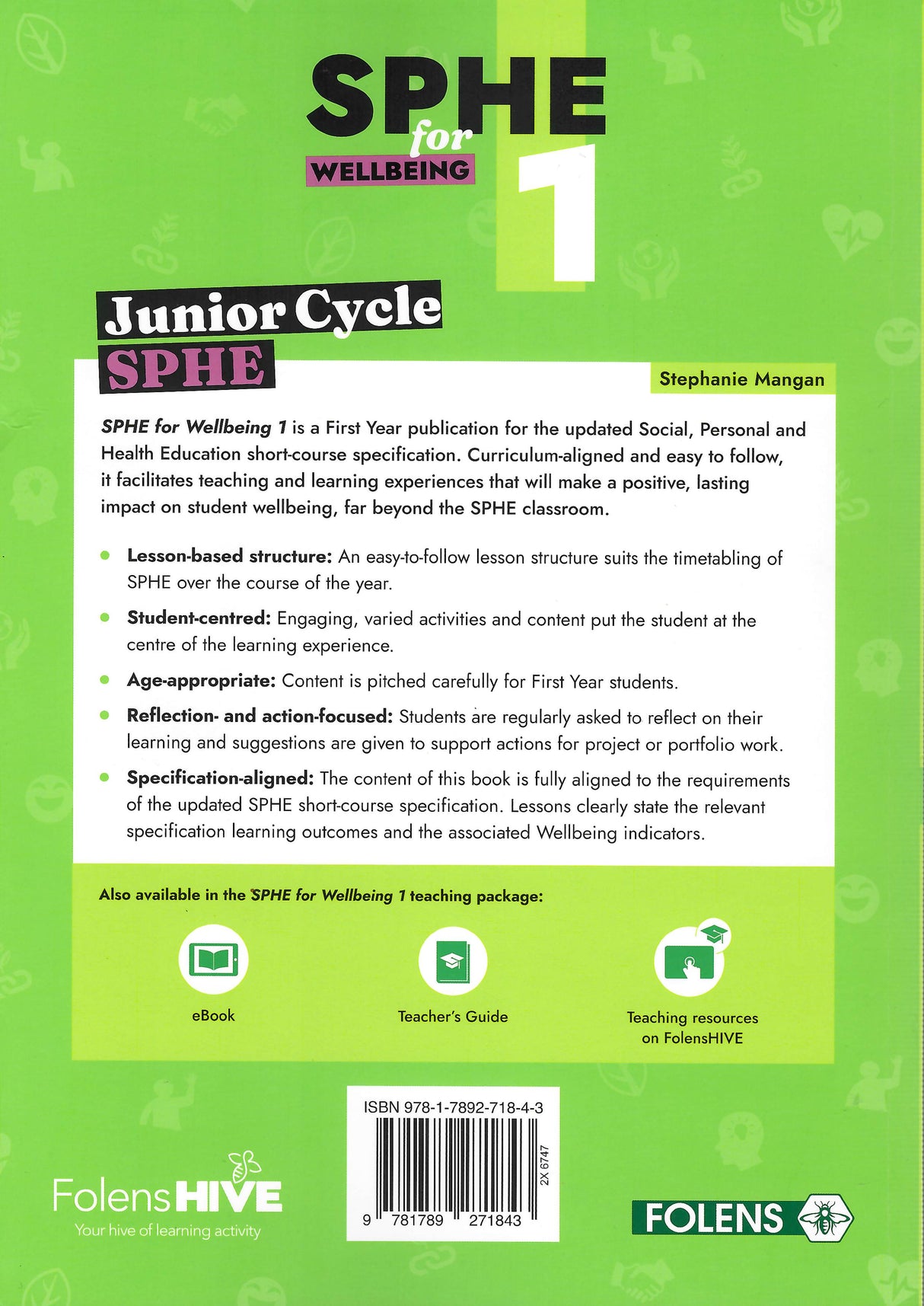 SPHE for Wellbeing - Book 1 by Folens on Schoolbooks.ie