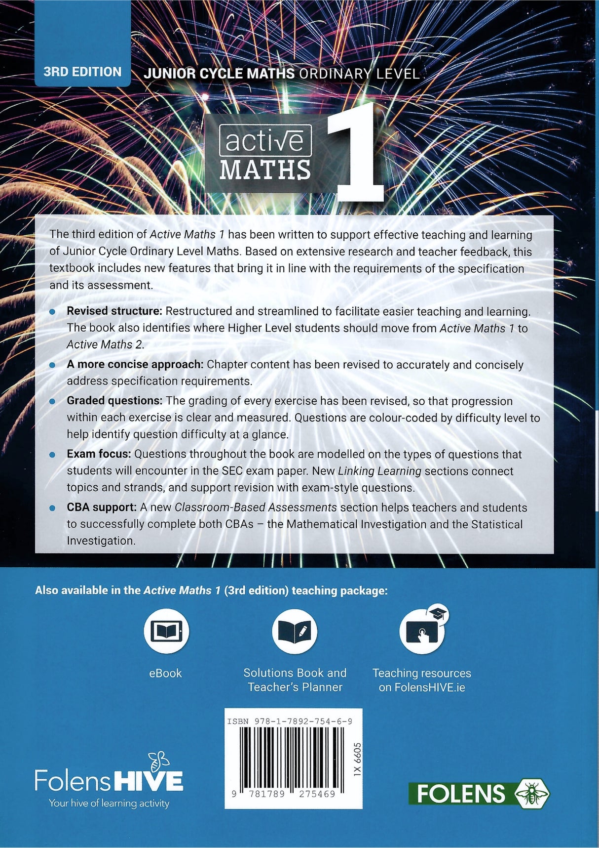 Active Maths 1 - Ordinary Level - 3rd / New Edition (2024) by Folens on Schoolbooks.ie
