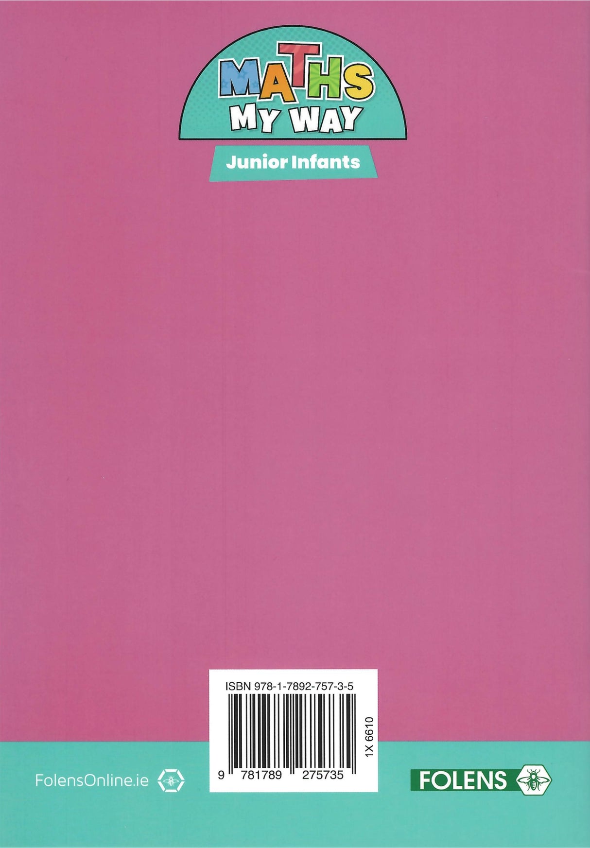 ■ Maths My Way - Junior Infants - Number Practice Book Only by Folens on Schoolbooks.ie