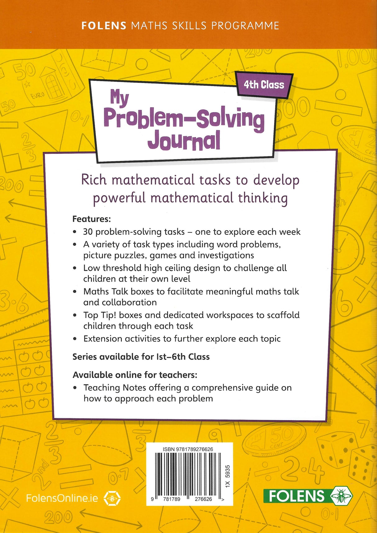 My Problem-Solving Journal - 4th Class by Folens on Schoolbooks.ie