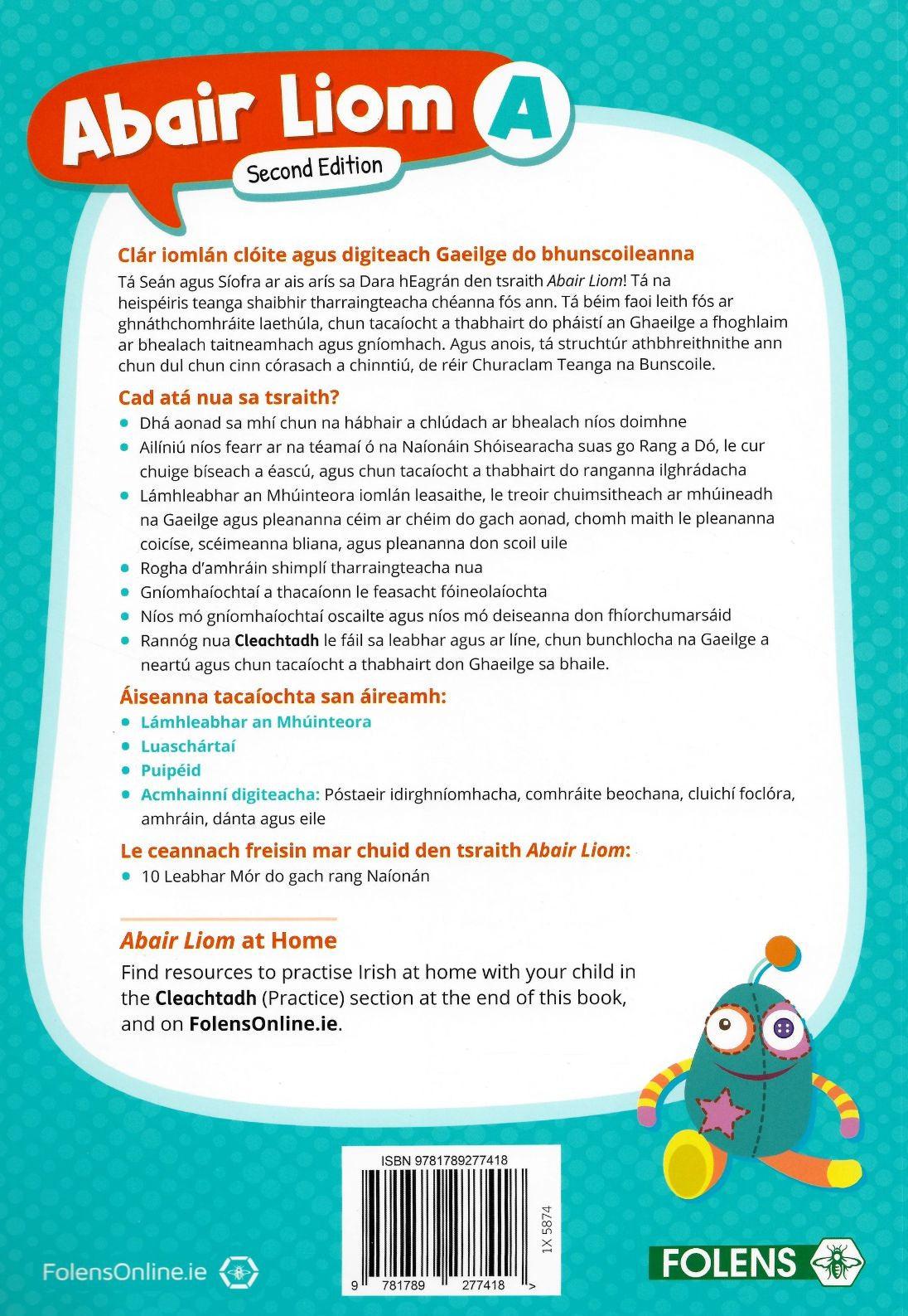 Abair Liom A - Junior Infants - 2nd / New Edition (2022) by Folens on Schoolbooks.ie