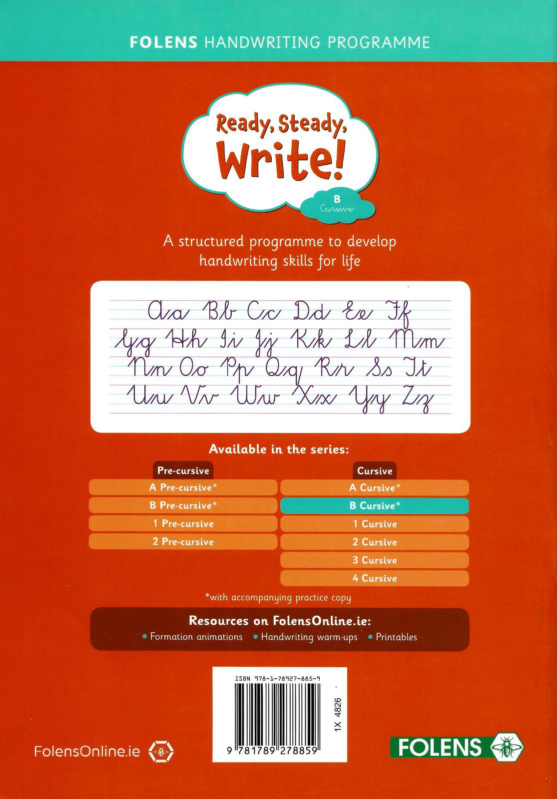 Ready, Steady, Write! B - Senior Infants - Cursive - Textbook and Practice Copy Set by Folens on Schoolbooks.ie