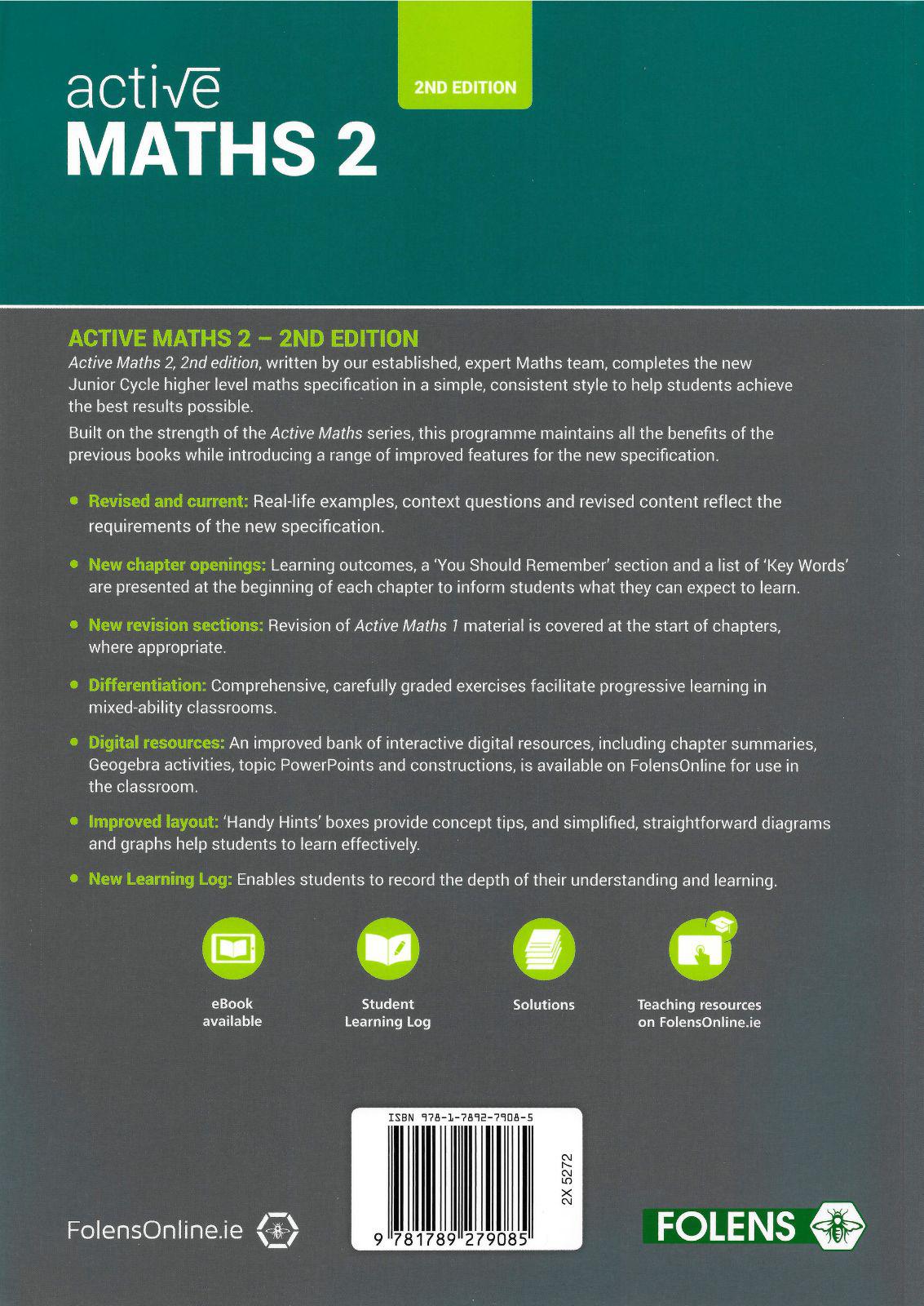 ■ Active Maths 2 - Higher Level - Set - 2nd / Old Edition (2019) by Folens on Schoolbooks.ie