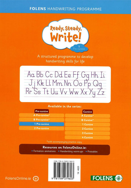 Ready, Steady, Write! 1 - First Class - Pre-cursive by Folens on Schoolbooks.ie