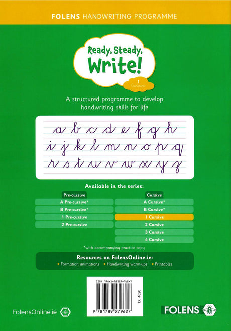 Ready, Steady, Write! 1 - First Class - Cursive by Folens on Schoolbooks.ie