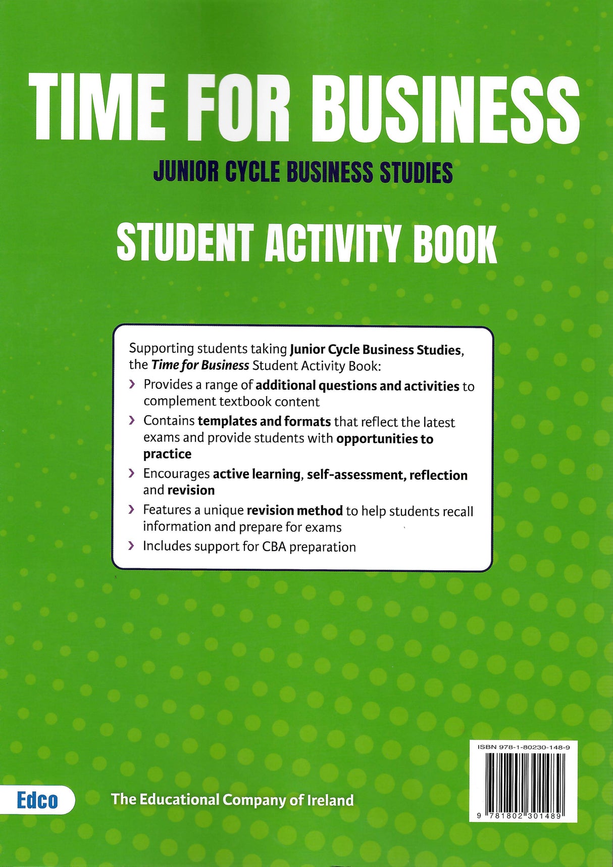 Time For Business - Student Activity Book Only - 3rd / New Edition (2024) by Edco on Schoolbooks.ie