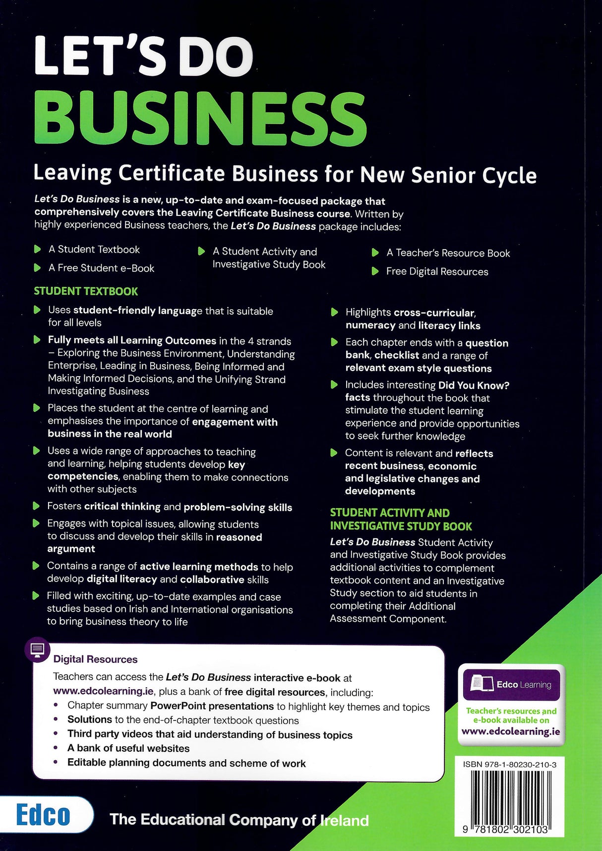 Let's Do Business - Textbook & Student Activity and Investigative Study Book - Set by Edco on Schoolbooks.ie