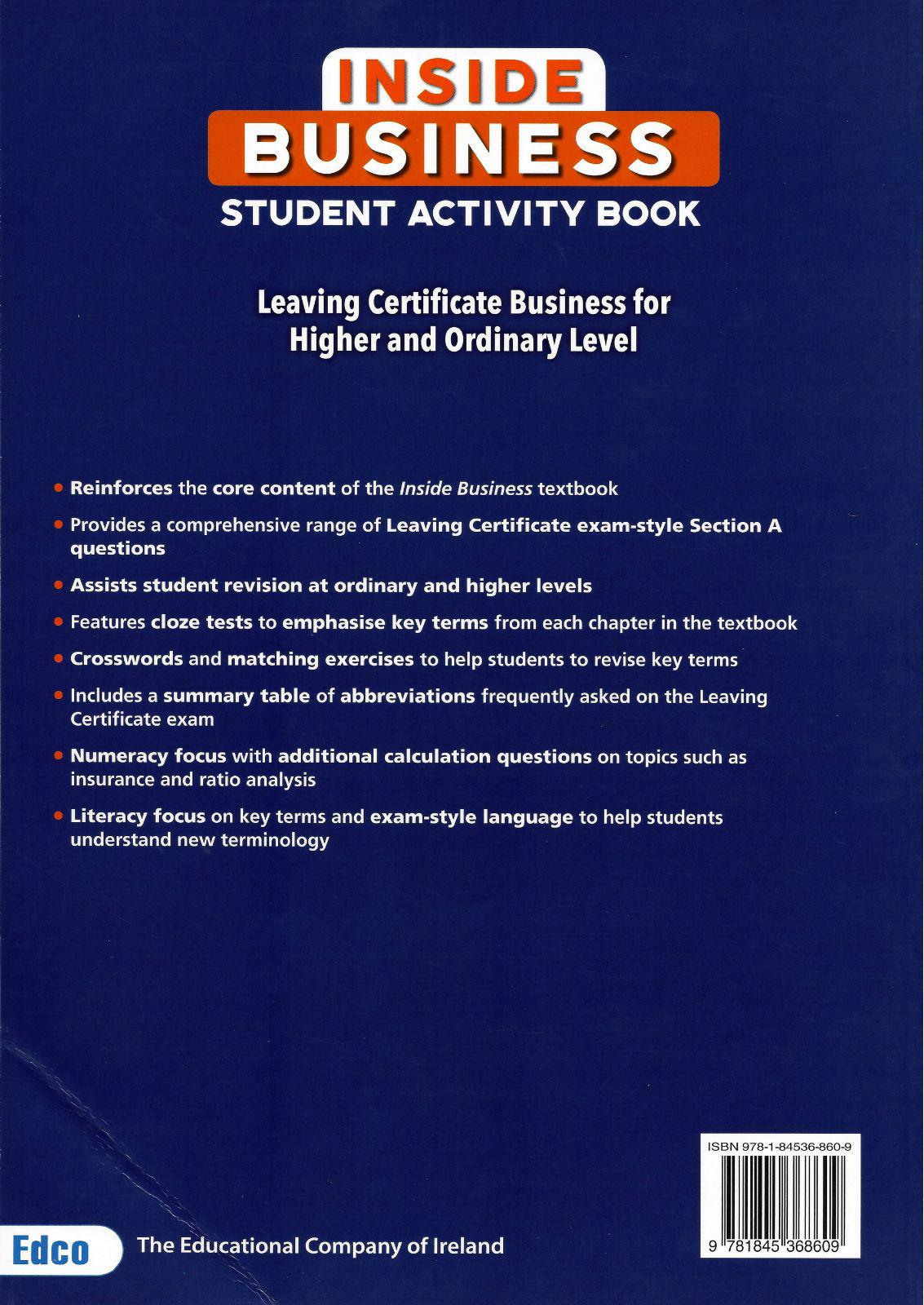 Inside Business - Textbook & Activity Book - Set by Edco on Schoolbooks.ie