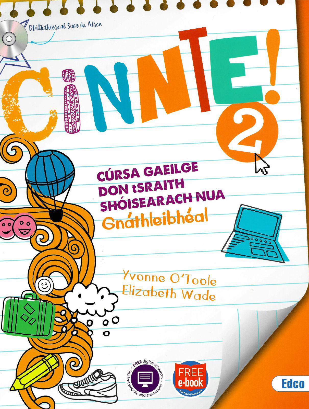Cinnte 2 - Textbook & Leabhar Punainne - Set - Junior Cycle Irish - Ordinary Level by Edco on Schoolbooks.ie
