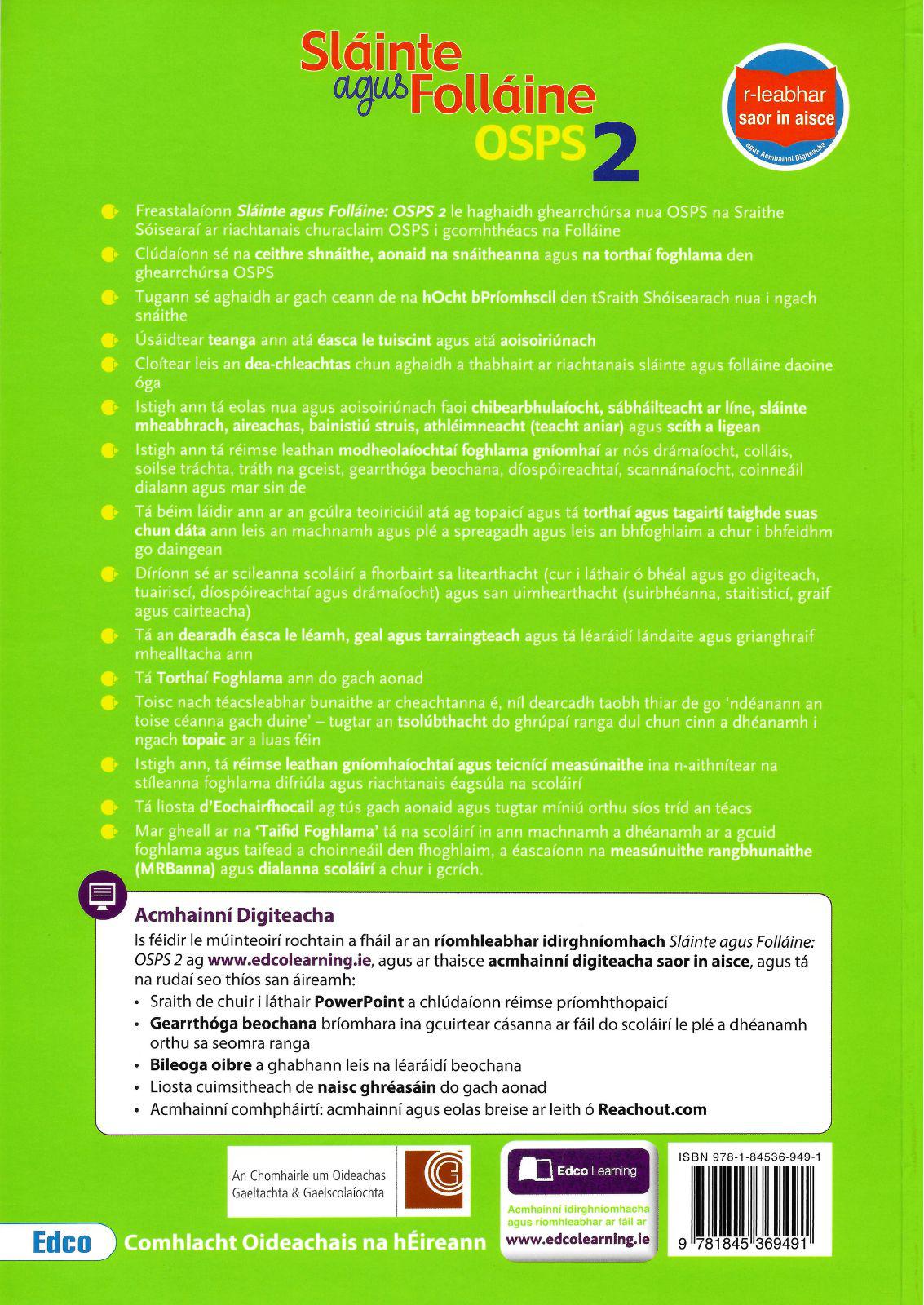Sláinte agus Folláine OSPS 2 by Edco on Schoolbooks.ie