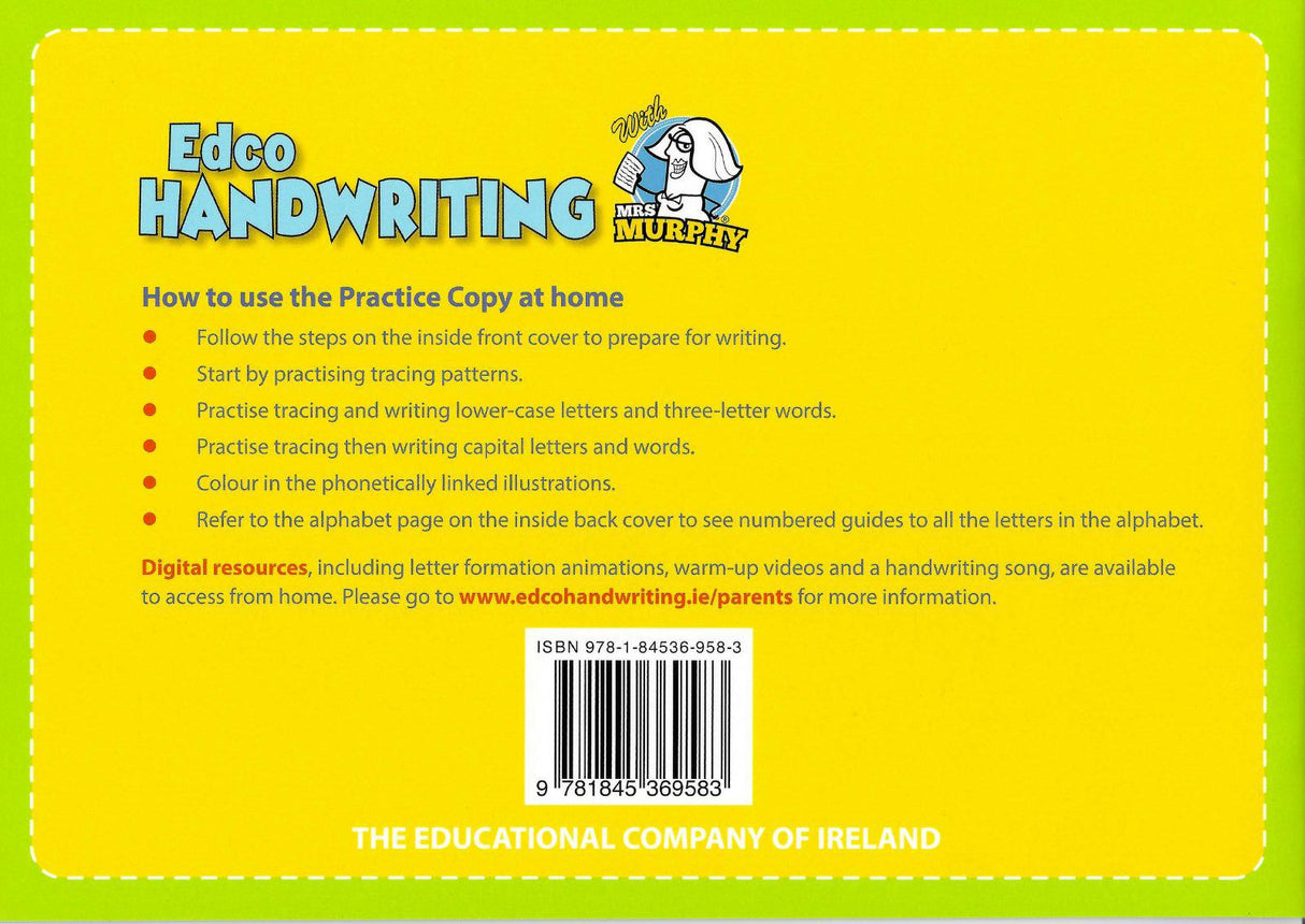 Handwriting B - Pre-cursive with practice copy - Senior Infants by Edco on Schoolbooks.ie