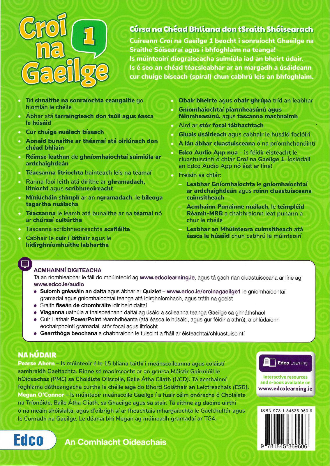 Croí na Gaeilge 1 - Textbook, Activity Book and Portfolio Resource Book - Set by Edco on Schoolbooks.ie